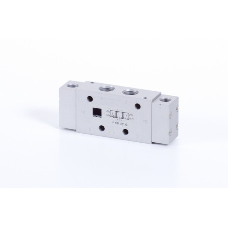5/3-as pneumatikus vezérlésű szelep, G-széria, középáll. leszellőz. - G1/4 