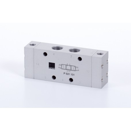 5/3-as pneumatikus vezérlésű szelep, középállásban leszellőztetett - G3/8 