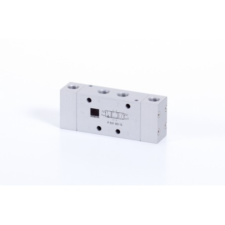 5/3-as pneumatikus vezérlésű szelep, G-széria, középáll. zárt - G1/8 