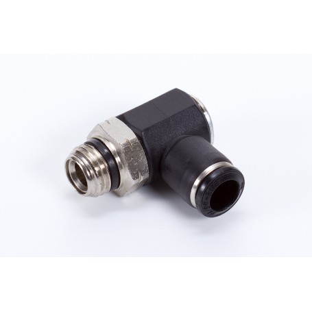 Sarok fojtó-visszacsapó szelep, bemenő levegő fojtva - szelepbe