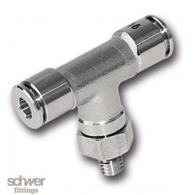 Push-In forgatható T-csatlakozó külső menettel D 12mm, G 1/2 