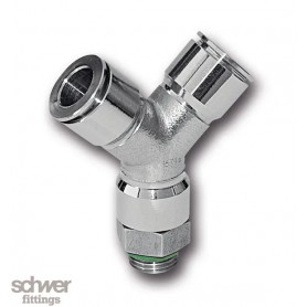 Push-In forgatható Y-csatlakozó külső menettel D 6mm, G 1/8 