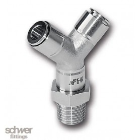 Push-In forgatható Y-csatlakozó külső menettel D 6mm, R 1/4 