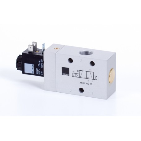 3/2-es elektromos vezérlésű szelep, monostabil - alaph.nyitott - G3/8 