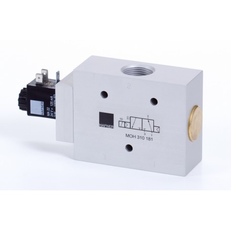 3/2-es elektromos vezérlésű szelep, monostabil - alaph.nyitott - G3/4 