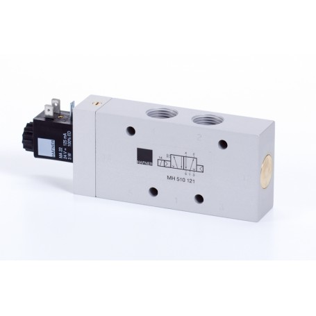 5/2-es elektromos vezérlésű szelep, monostabil - G1/2 
