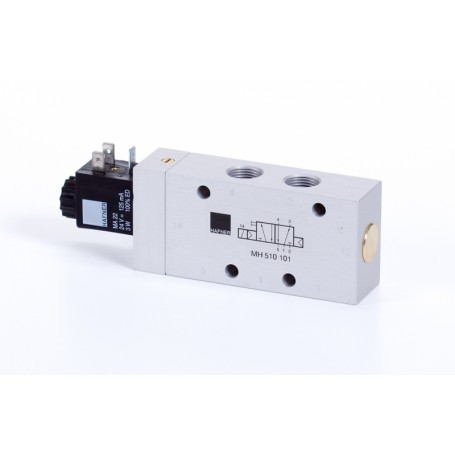 5/2-es elektromos vezérlésű szelep, monostabil - G3/8 