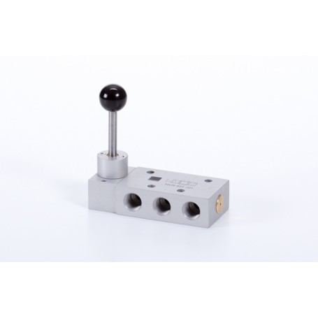 5/3-as kézi működtetésű szelep, középállásban leszellőztetett - G1/4 