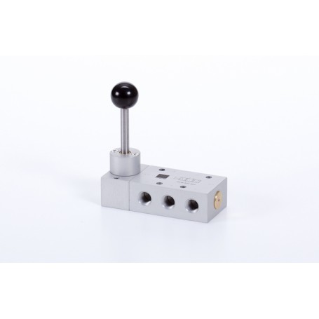 5/3-as kézi működtetésű szelep, középállásban leszellőztetett - G1/8 